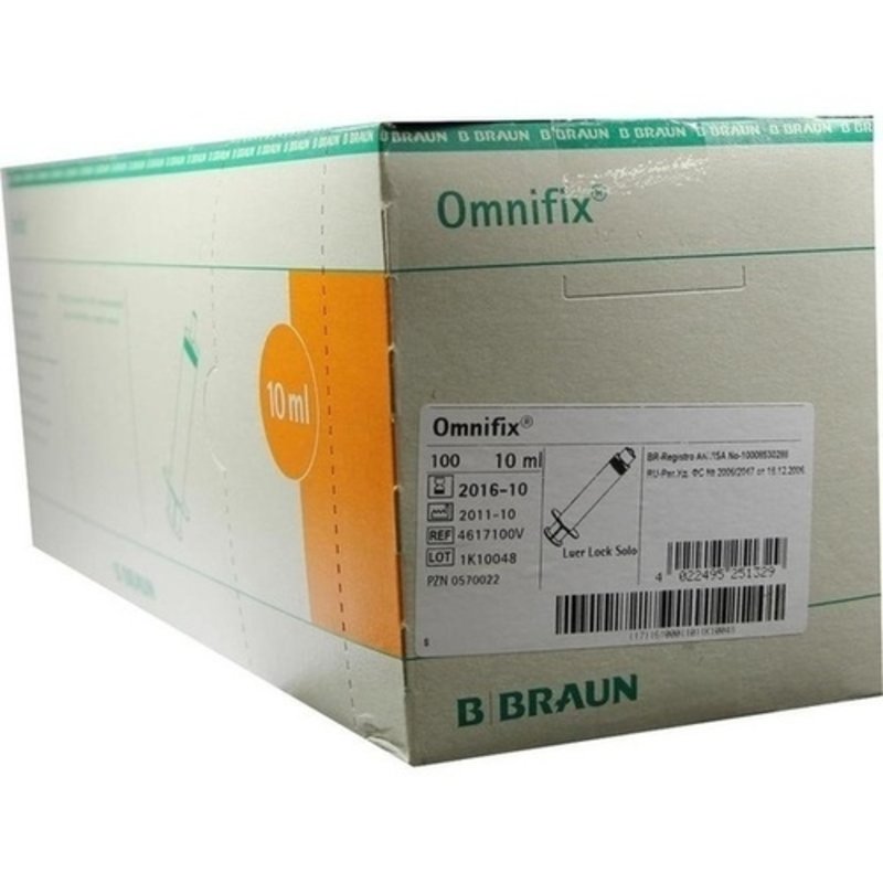 Omnifix Luer Lock solo Spritzen 100x10ml PZN 00570022 - PK/100