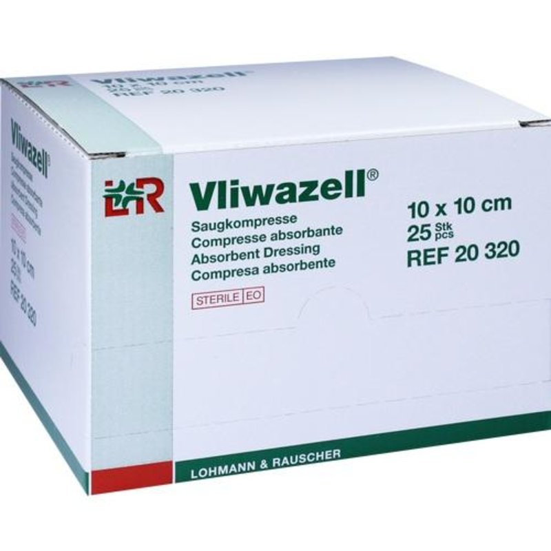 Vliwazell Kompressen 10x10cm steril 25ST PZN 00809575 - PK/25