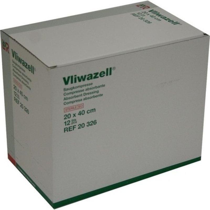 Vliwazell Saugkompressen 20x40cm steril 12 ST PZN 00809635 - PK/12