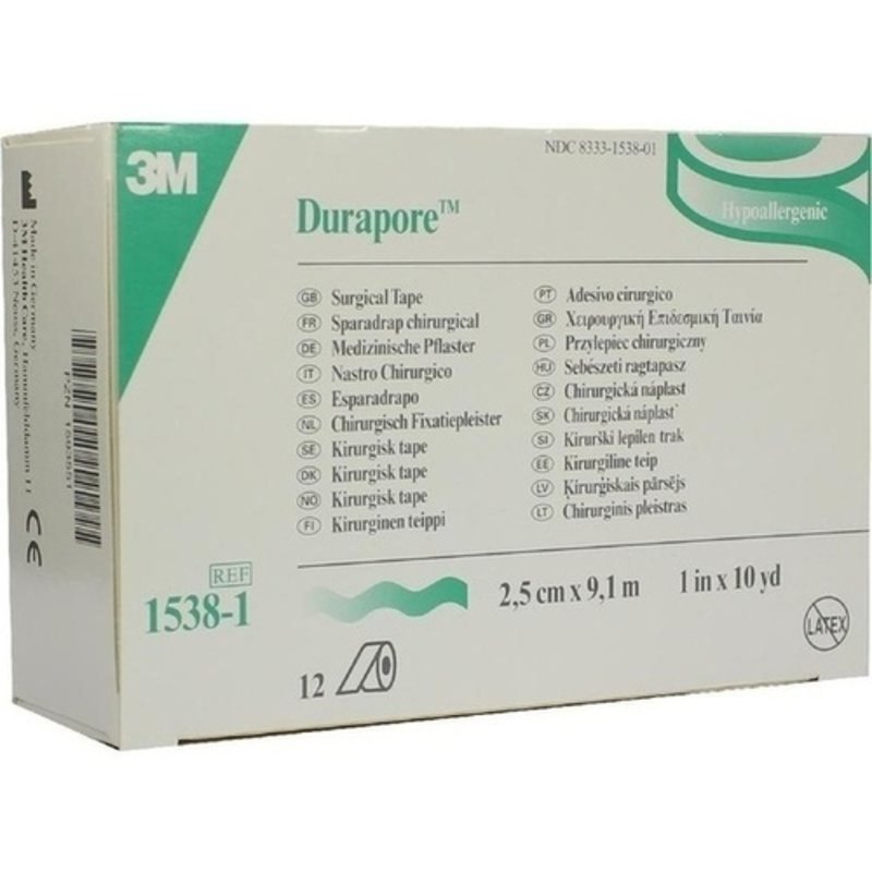 Durapore Silkpflaster 9,10mx2,5cm Rollen 1538-1 12 ST PZN 01593551 - ST