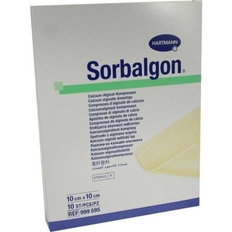 Sorbalgon Kompressen 10x10cm 10 ST PZN 03318949 - PK/10