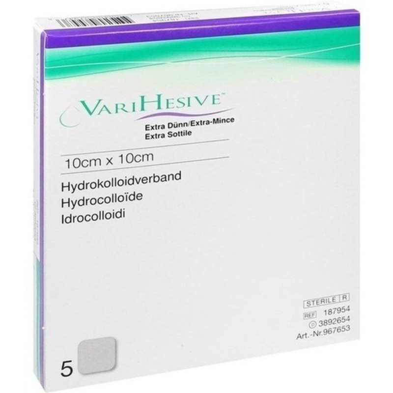 Varihesive extra dünn 10x10cm HKV hydroaktiv 5 ST PZN 03892654 - PK/5