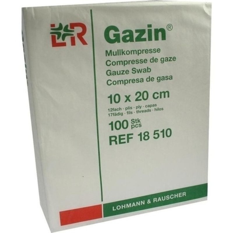 Gazin Mullkompr. 10x20cm unsteril 12fach OP 100 ST PZN 03959453 - PK/100