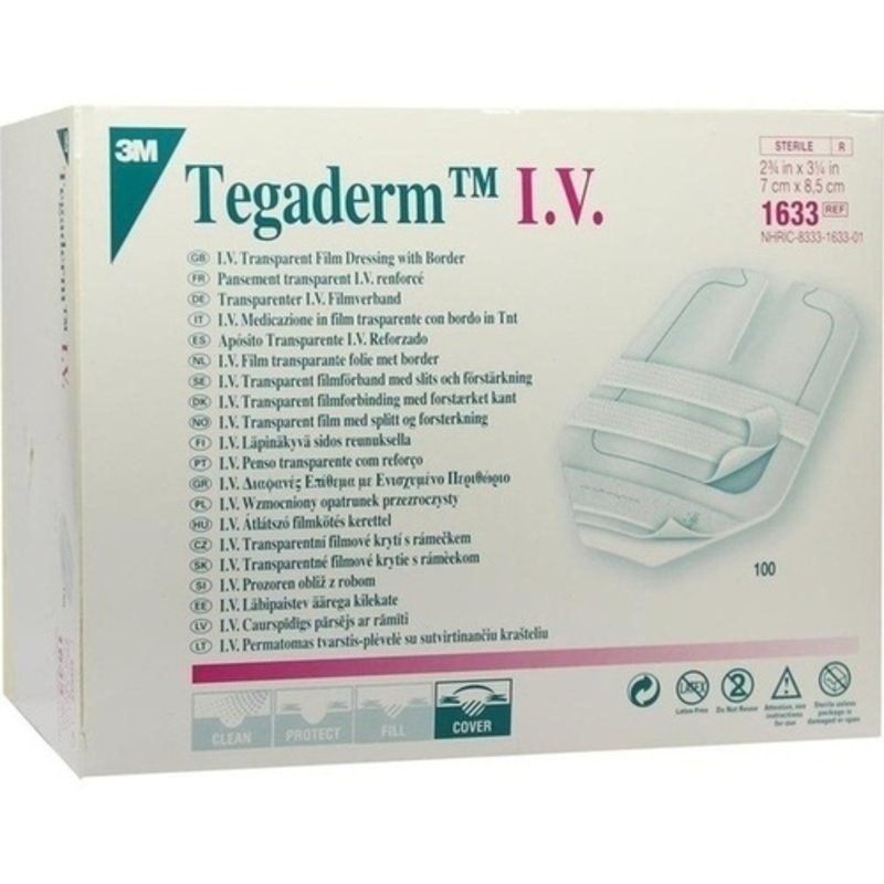 Tegaderm 3M Transpar.Verband 7x8,5cm 1633 100 ST PZN 04999874 - PK/100