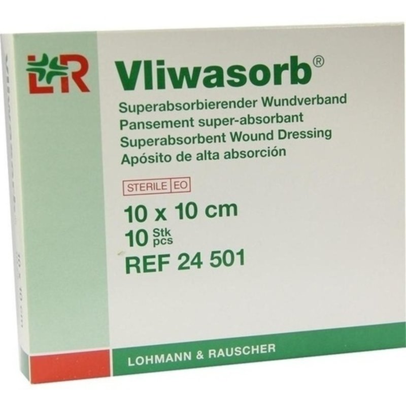 Vliwasorb superabsorb.Saugkomp.steril 10x10cm 10 ST - Nachfolge-Artikel Vliwasorb PRO 12,5 x 12,5cm