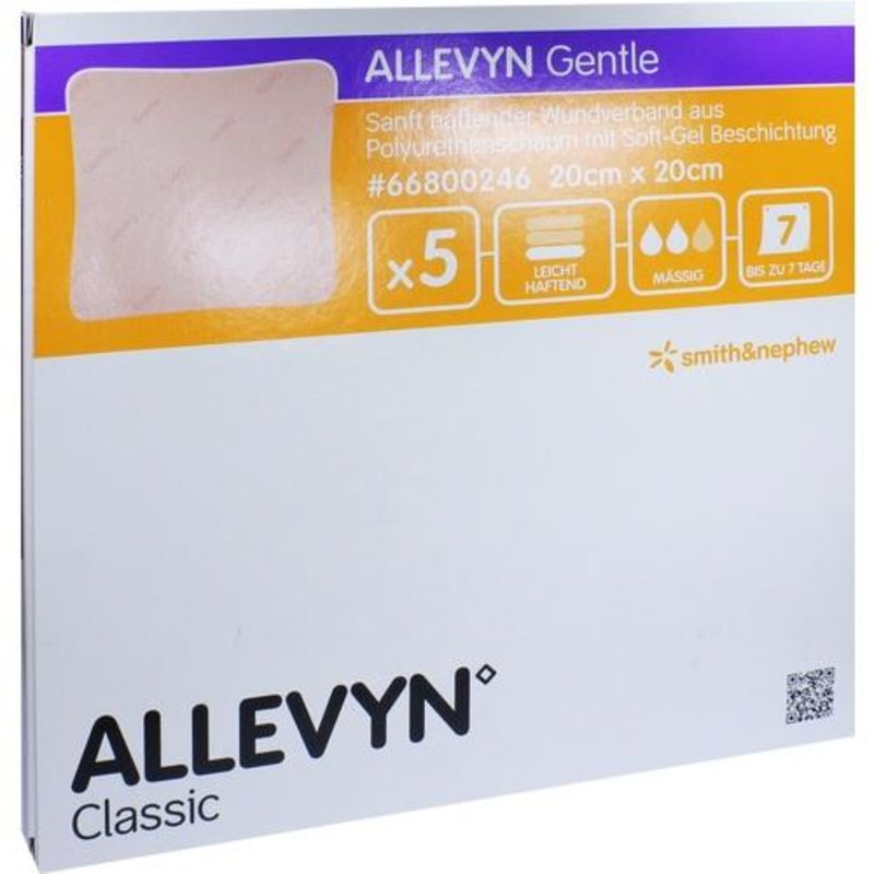 Allevyn Gentle 20x20cm Verband 5 ST PZN 06087410 - PK/5