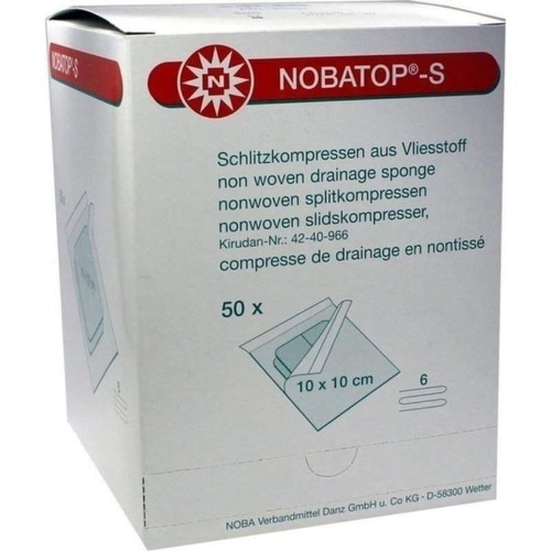 Nobatop S Kompressen 10x10cm steril 50x2 ST PZN 07386250 - PK/50X2