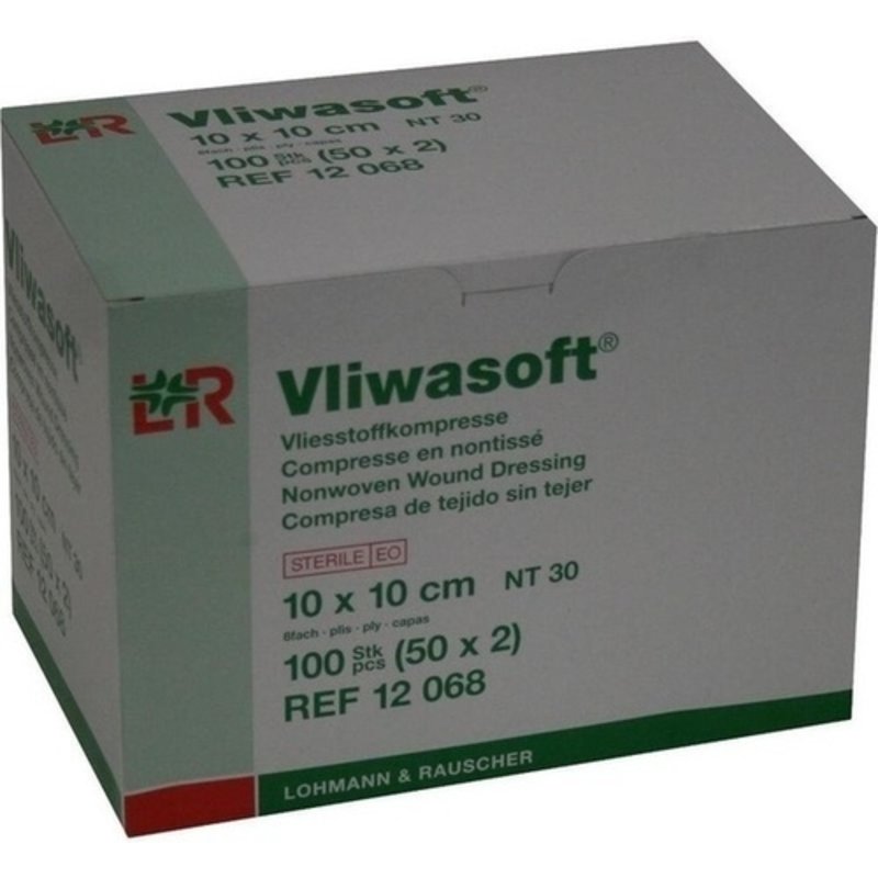 Vliwasoft Vlieskompressen 10x10cm 6-lagig steril 50x2 ST PZN 08900890 - PK/50X2