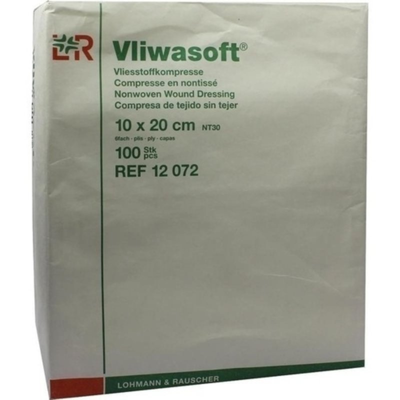 Vliwasoft Vlieskompressen 10x20cm unsteril 6l. 100 ST PZN 08900944 - PK/100