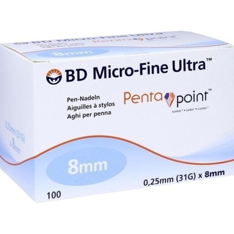 BD Micro Fine Ultra Pen-Nadeln 0,25x8mm 100 ST PZN 09372878 - PK/100 - Nachfolgeartikel PZN 14046767