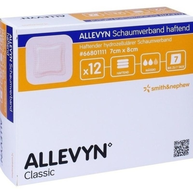 Allevyn Schaumverband 7x8cm haftend 12 ST PZN 09686542 - PK/12