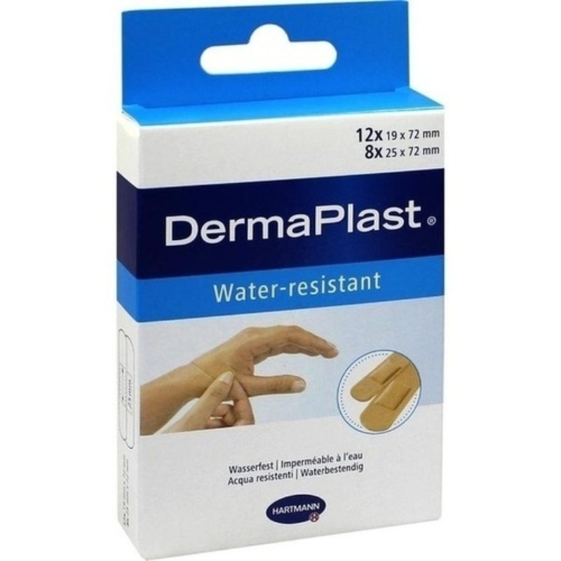 Dermaplast water-resistant Pflasterstrips 2 Größen 20 ST PZN 10106219 - PK/20 - Nachfolge Cosmos Aqau