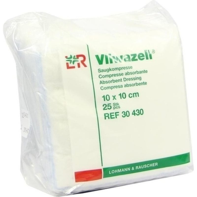 Vliwazell Saugkompressen 10x10cm unsteril 25 ST PZN 02232708 - PK/25