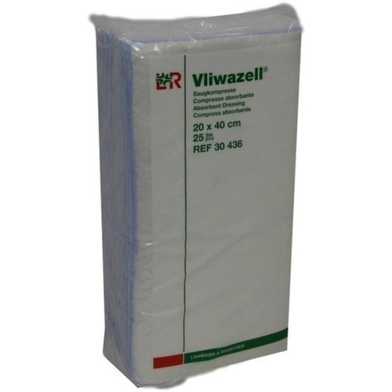 Vliwazell Saugkompressen 20x40cm unsteril 25 ST PZN 02232884 - PK/25