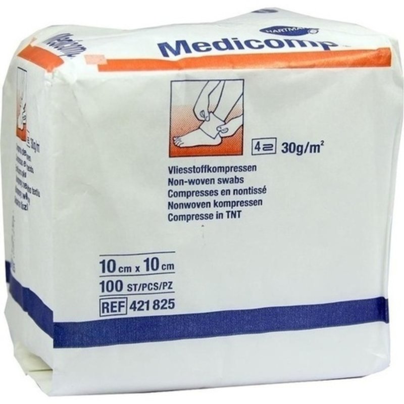 Medicomp Kompresse 10x10cm unsteril 100 ST PZN 04783855 - PK/100