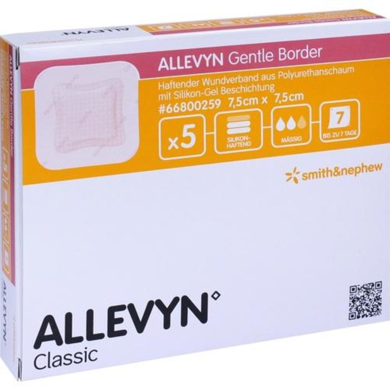 Allevyn Gentle Border 7,5x7,5cm Verband 5 ST PZN 06087427 - PK/5