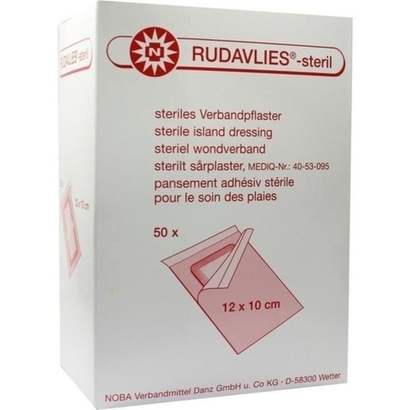 Rudavlies 12cmx10cm Verbandpflaster steril 50 ST PZN 07092689 - PK/50