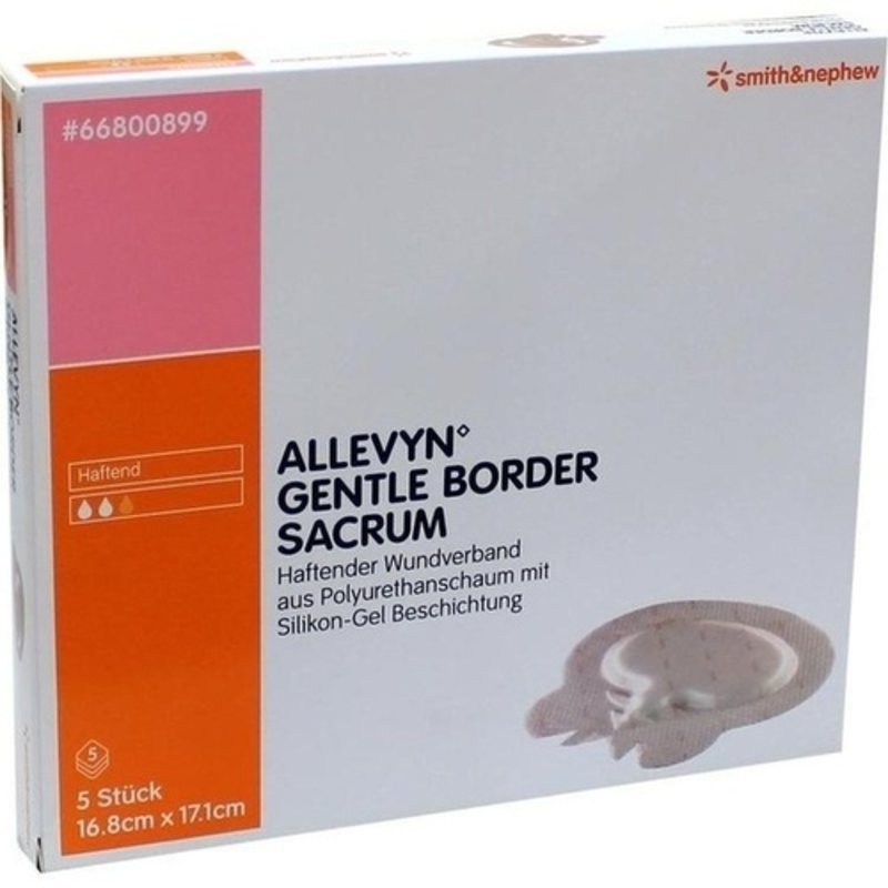 Allevyn Gentle Border 16,8x17,1cm Sacrum Verband 5 ST PZN 07751910 - PK/5