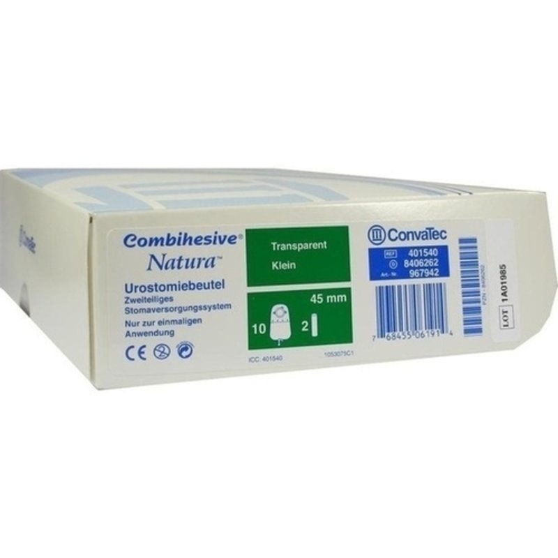 Combihesive Natura Uro.Btl.45mm m.Knickver.mit.tr. 10 ST PZN 08406262 - PK/10