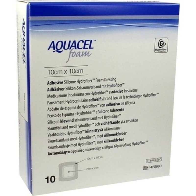 Aquacel Foam adhäsiv 10x10cm Verband 10 ST PZN 09508533 - PK/10