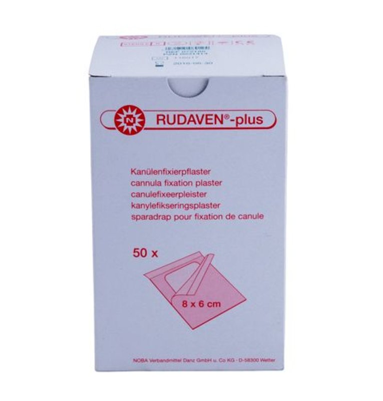 Rudaven Kanülenfixierpfl. plus 6x8cm steril 50 ST PZN 00031414 - PK/50