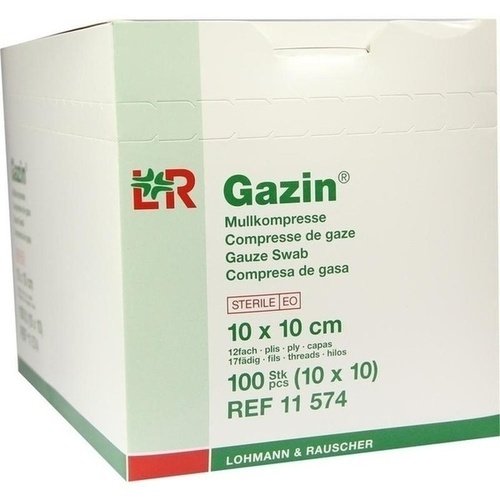 Gazin Mullkomp. 10x10cm steril 12fach 10x10 ST PZN 00287160 - PK/100