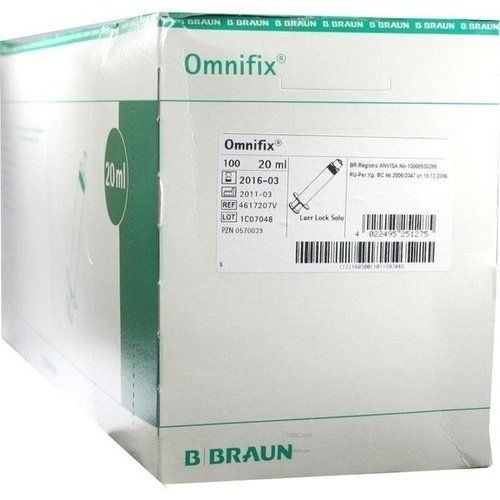 Omnifix Luer Lock solo Spritzen 100x20ml PZN 00570039 - PK/100