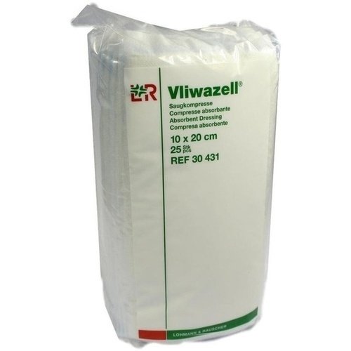 Vliwazell Saugkompressen 10x20 cm unsteril 25 ST PZN 02232826 - PK/25