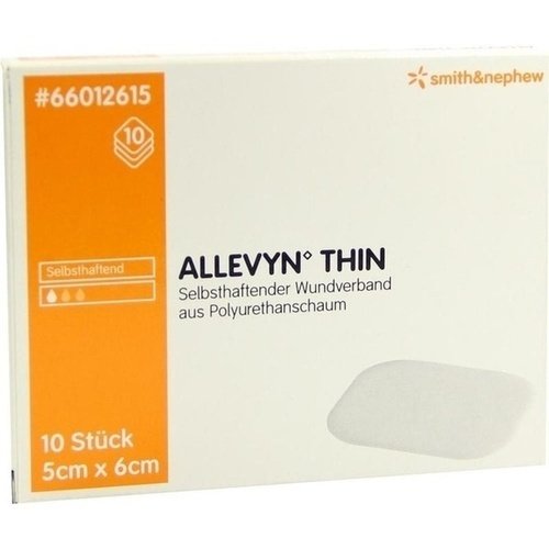 Allevyn Thin 5x6cm dünne Wundauflage 10 ST PZN 03126902 - PK/10