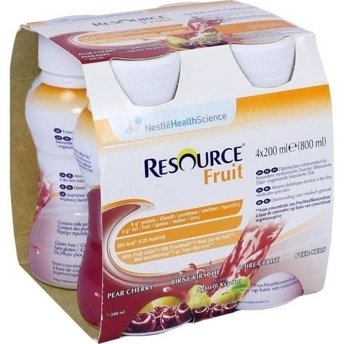 Resource Fruit Birne Kirsche 4x200ml PZN 03276530 - PK/4 - Nachfolge-Artikel Resource Ultra Fruit Mischkarton