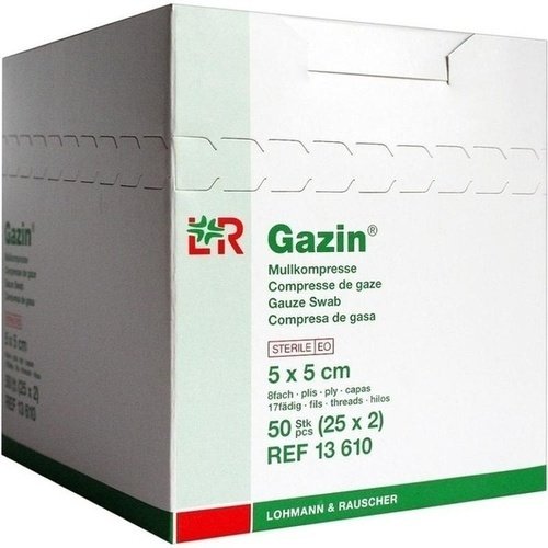 Gazin Mullkomp. 5x5cm steril 8fach 25x2 ST PZN 03449002 - PK/50