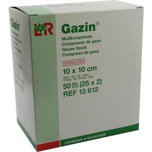 Gazin Mullkompr. 10x10cm steril 8fach 25x2 ST PZN 03449025 - PK/25X2