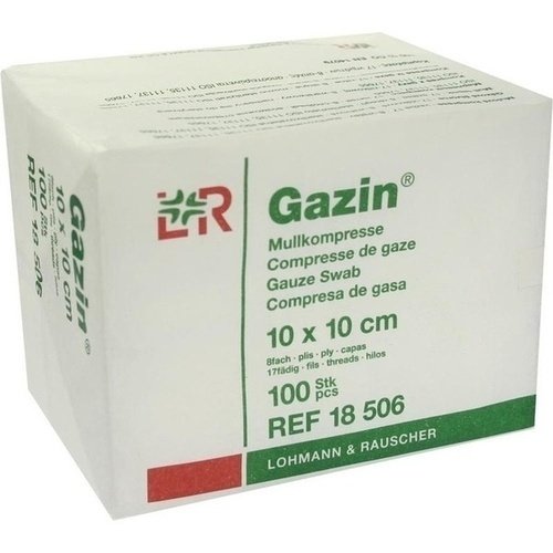 Gazin Mullkompr. 10x10cm unsteril 8fach OP 100 ST PZN 03959418 - PK/100