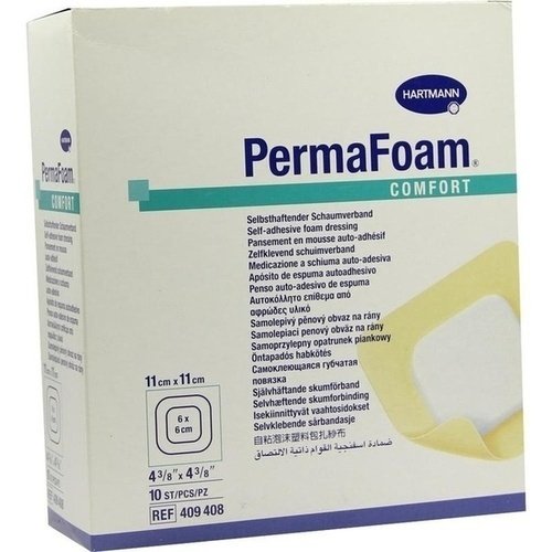 Permafoam Comfort Schaumverband 11x11cm 10 ST PZN 04094392 - PK/10 - Nachfolge Permafoam Classic Border 10x10cm