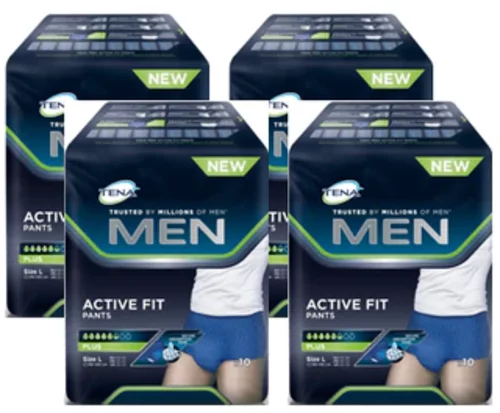 TENA Men Active Fit Pants Plus, Windelhose, S/M Sparpaket (4 x 12 Stk.)